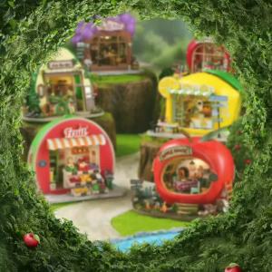 Mini watermelon fruit shop 3D puzzle model doll house kit DIY handmade toy doll house kit room bedroom decoration for xmas gift