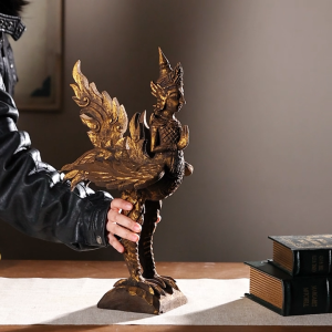 พระพุทธรูปแกะสลักด้วยไม้เนื้อแข็งงานฝีมือ พระหางกระด้าง มิ่งขวัญ ของตกแต่งบ้าน ของตกแต่งโรงแรม ของตกแต่งวัด