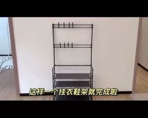 ชุดชั้นวางรองเท้า ZTQS 8816 พร้อมส่งด่วน ชั้นเก็บของ ราวแขวน ราวแขวนเสื้อ กระเป๋า หมวก อเนกประสงค์