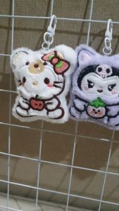 GANTUNGAN KUNCI / GANTUNGAN TAS / GANCI BULU HALUS EMPUK KARAKTER KUROMI MY MELODY HELO KITTY FULL BORDIR