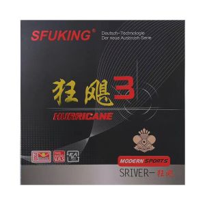 SFUKING Ping Pong Paddle Rubber Hurricane Blue Sponge Fast Attack Anti-Gum Arc Circle Soft Sponge Control Type Sports Fitness