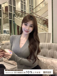 Pure Color Long Sleeve Knitted T-Shirt Womens Spring Korean Style Slimming Simple Commute Base Shirt Inner Wear Casual Classic