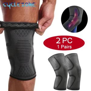 2PCS Compression Knee Support Sleeve Elastic Breathable Knee Pads Brace Gym Basketball Running Cycling Sports Fitness Kneepad