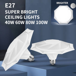 100W 80W 60W 40W LED Bulb E27 Home Led Lamp Indoor Lighting Bulbs Round Super Bright UFO Shape Light Ceiling lamps Cool White