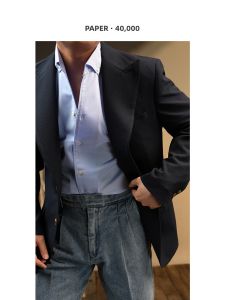 Anti-Wrinkle Easy-Care Half Open Neck Business Casual Slim Mens Shirt
