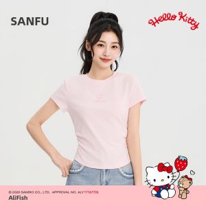 SANFU | Short Sleeve Wrinkled Sweetheart Waist T-Shirt