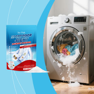 JUE-FISH Laundry Washing Powder Powerful Cleaning Oil Stain Removing Odor Low Foam Easy to Rinse Protect Color Laundry Detergent