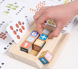 EZYLITTLES Montessori Spelling Words Wooden Blocks Educational Toy for Kids Early Learning Alphabet and Math Skill Development Building Blocks for Toddler Cognitive Thinking Language Recognition Counting and Educational Gift for Boys and Girls