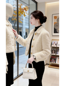 Shalldoer | Luxury Fur and Leather Short Jacket Fashionable Stylish Popular Outwear