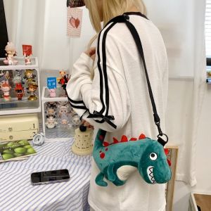 Cute Plush Crossbody Bag for Women Birthday Gift Cartoon Doll Bag Velvet Material Zipper Closure Single Shoulder Handbag