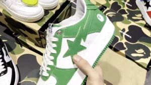 Ba-pe Star Ape-Man Men Head Low-Cut Fashion Trendy Sneakers Men Women Shoes Glossy for Girls