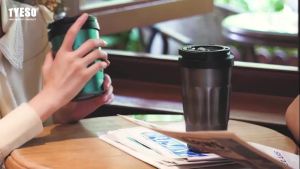 TYESO TS-8804 400ML/500ML Vacuum Insulated Tumbler Mug Keep Cold And Hot With Handle Coffee Cup Office Mug Thermos Mug Cawan Kopi