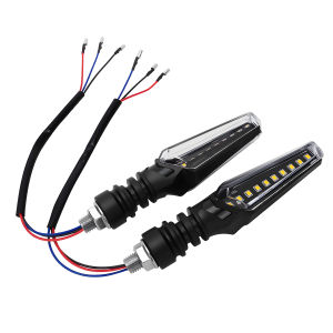 KEVANLY | 2pcs Universal Motorcycle Turn Signal Lights Blue Amber Front Rear Indicator Lamps 12V for Italika KTM Kawasaki Yamaha Suzuki