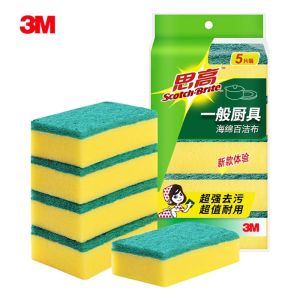 3M Scotch-Brite Heavy Duty Scrub Sponge Dishwashing Kitchen Pot Rust Focal Stains Sponge Removing Kit Cleaning Brush Sponges