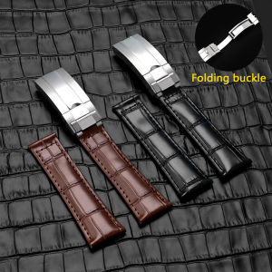 20mm Genuine Leather Watch Strap for Rolex Water Ghost Submariner GMT DAYTONA Yacht Maste BlackGreen Water Ghost Watch Accessori