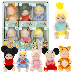 6 ชิ้น Mini ตุ๊กตาเด็กน่ารัก Mini Reborn ตุ๊กตาเสื้อผ้าน้ําหนักเบาตุ๊กตาเด็กเล็ก Smooth ตุ๊กตาเด็กเล็กที่ไม่ซ้ํากัน Reborn ตุ๊กตา