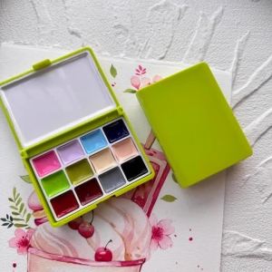 12color0.8ml สีน้ำเม็ดสีทึบชุดแบบพกพากลางแจ้งร่างมือวาดภาพประกอบสร้างสีน้ำอุปกรณ์ศิลปะ