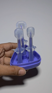 Lunabebe Silicone Newborn Baby Oral Cleaner Toothbrush 3pcs Set