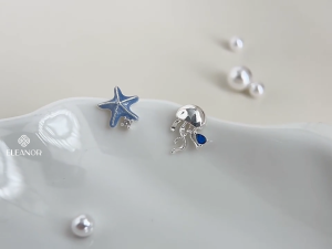Bông tai nữ chuôi bạc 925 Eleanor Accessories sao và sứa biển phụ kiện trang sức khuyên tai 10124
