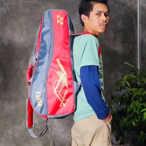Tas Raket Badminton 2 ruang ransel gendong murah terbaru Resleting besar awet Lapis busa thermo