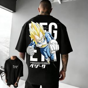 Bandai | Dragon Ball Anime Vegeta Joint Cotton T-shirt 2026 Mens and Womens New Summer Street Versatile Loose Casual Short Sleeve Top