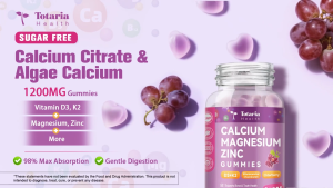 Totaria Sugar Free Calcium Magnesium Zinc Gummies for Women Men 19-in-1 Ultimate Absorption Calcium 1200 mg Supplements with Vitamin D3 K2 Boron B12 Ashwagandha for Bone Teeth Calm Vegan