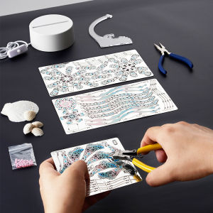 Bộ xếp hình cho người lớn 3D piececool đèn ban đêm sứa với phích cắm USB Bộ mô hình xây dựng kim loại 3D động vật đại dương nghệ thuật và thủ công tự lắp ráp