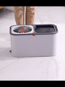 CLEAND 360 Mop With Spinner And Bucket Spin Mop 360 Cleaning Flat Mop With Drain Cap Dual Drive Microfiber Mop
