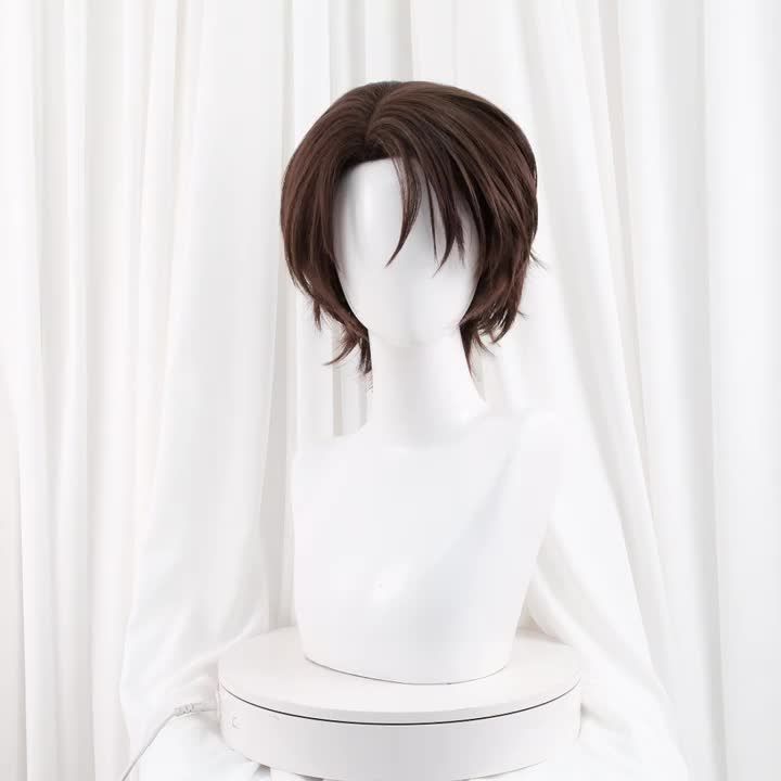 Anime blue lock yukimiya Kenyu cosplay wigs Brown 30cm short silicone man cosplay heat resistant wig