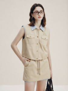FAMANXUAN | French Barn Style Plaid Contrast Collar Set