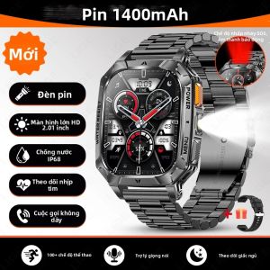 LIGE | Đồng Hồ Thông Minh Thể Thao Nam Với Pin 1400mAh Màn Hình IPS 2.01 Inch Khả Năng Chống Nước IP68 Hỗ Trợ Gọi Bluetooth Chuẩn Quân Đội