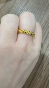 Poh Heng Jewellery 22K Snake Scale Band in Yellow Gold[Price By Weight]