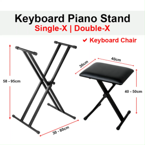 Keyboard Piano Stand (SINGLE X / DOUBLE X) 54 61 73 88 Keys Digital Keyboards Music Instrument | Kids Adult Murah