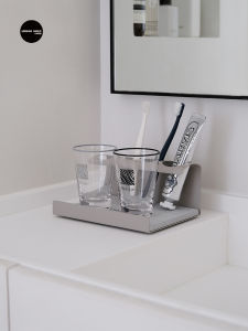 Stainless Steel Toothbrush Holder for Bathroom Vanity Countertop Electric Toothbrush Stand Minimalist Nordic Style Home Decor