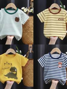 Pure Cotton Short Sleeve T-Shirt for Boys And Girls Summer Thin Childrens Body Shirt Baby Clothes Sweat Absorbent round Neck
