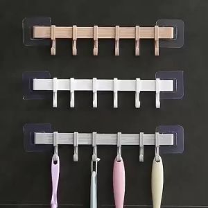 Gratis Semua - Gantungan Dinding Praktis / 6 Kait Tempel Anti Paku Multifungsi