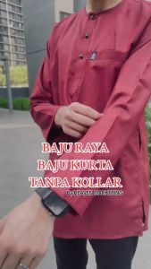 Kurta Telok Belanga Lelaki Dewasa Tanpa-Kollar Corak viral Dan Terkini +plain salsah Dan soft Como Crip