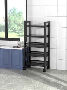 Kitchen Trolley Movable Storage Rack  Kitchen Trolley Cart Storage Shelf  Kitchen Serving Trolley Cart Household Mobile Simple Shelf Floor Multifunctional Shelf 厨房置物架