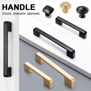 Stainless steel aluminum alloy handle black cabinet wardrobe door handle square wine cabinet small handle