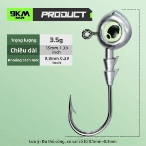 10 Cái Móc Câu Phát Sáng 3.5g-10g Có Mắt Câu Dành Cho Mồi Mềm Nước Mặn & Nước Ngọt Thép Carbon Cao Đầu Tam Giác Có Ngạnh