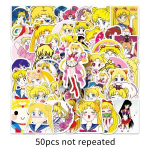 Bandai | 51pcs Kawaii Sailor Moon Anime Stickers Cute Girls Decorations DIY Diary Phone Stationery Cartoon Graffiti Sticker Decals