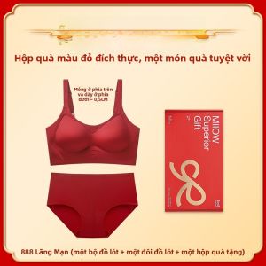 Bộ đồ lót nữ MiiOW ngực chữ V thoải mái màu đỏ