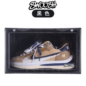 Swoosh Shoe Box Storage Box Transparent Acrylic Magnetic Suction Shoes Space-Saving Hard Plastic Sneakers Shoe Cabinet Wall Dustproof