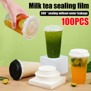 【On Sale】100Pcs Leak Proof Film Paper Round Shape Spill Sealing Film Paper Milk Tea