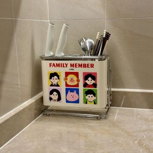 Dopamine Multi-Functional Kitchen Knife Rack Integrated Storage Shelf for Spoons Chopsticks Organizer Cutting Board Holder