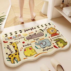 VIKAMA Smiley NICE Màu Vàng Và Trắng Sang Trọng Thảm Phòng Tắm Thảm Trải Sàn Chống Trượt Thấm Nước Để Trang Trí Nhà Có Thể Giặt Bằng Máy Polyester