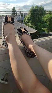 พร้อมส่ง รองเท้าผู้หญิงลายสก๊อต รองเท้าคัชชูทำงาน พร้อมส่ง รุ่นT447