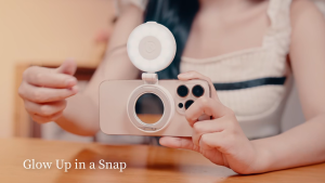 Ulanzi LM23 Magnetic Pocket LED Selfie Makeup Mirror Video Light Phone Stand Finger Ring Grip for Mobile Smartphone