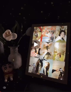 SG Stock A4 Photo Frame Mirror with LED Lighting  2 in 1Wooden Painting Frame Valentines Day Gift Bedroom Decoration