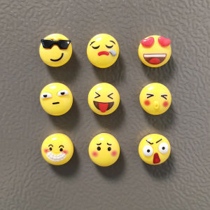 9pcs Cartoon Smiling Face Refrigerator Magnets Kitchen Home Office Whiteboards Decoration Ornaments